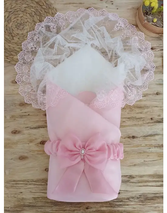 Zarif İnci Fiyonk Kristalli Yenidoğan Battaniye