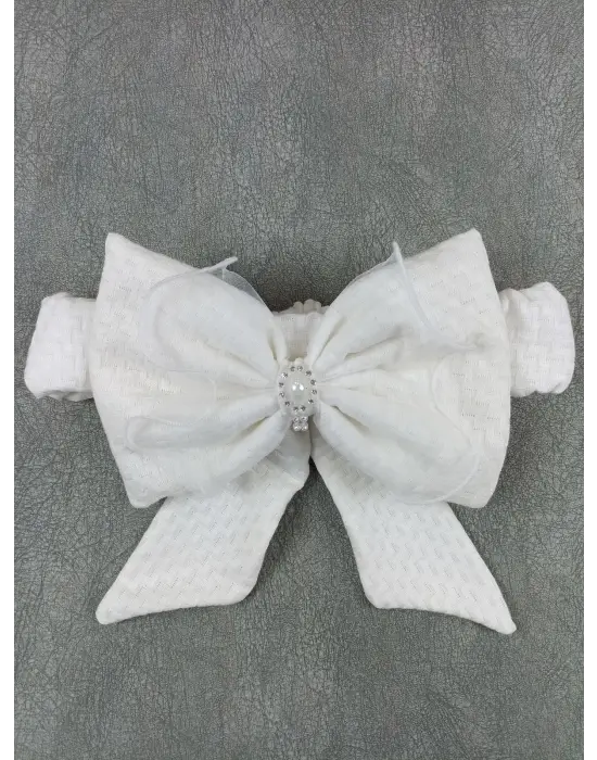 Zarif Pamuk Taç Nakışlı Bebek Battaniyesi