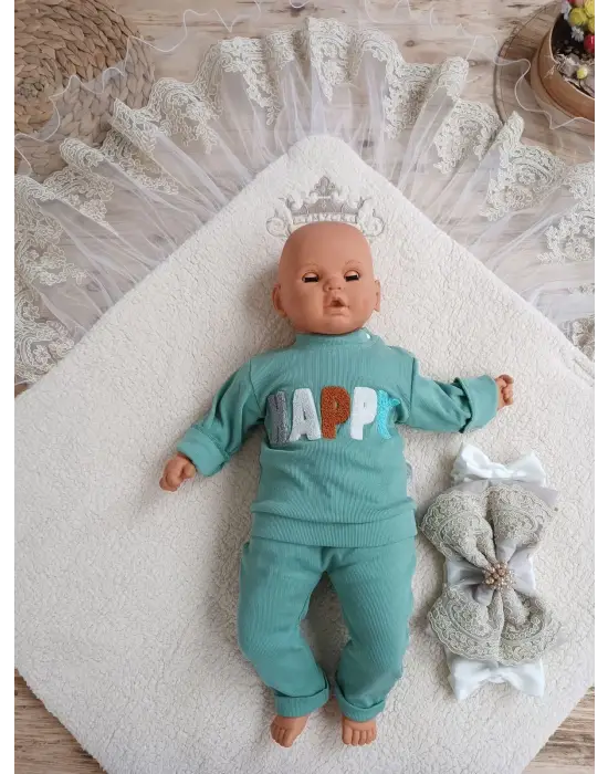 Özgün Güpürlü Nakışlı Unisex Bebek Battaniyesi