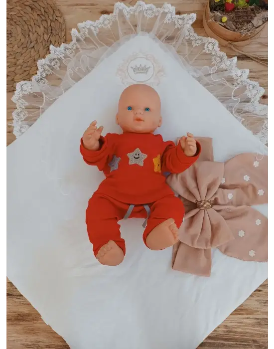 İddialı Papatya Desenli Trilüks Bebek Battaniyesi