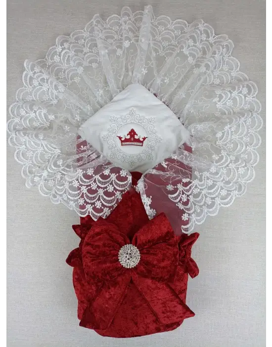 İnci Fiyonklu Dantel Bebek Battaniye