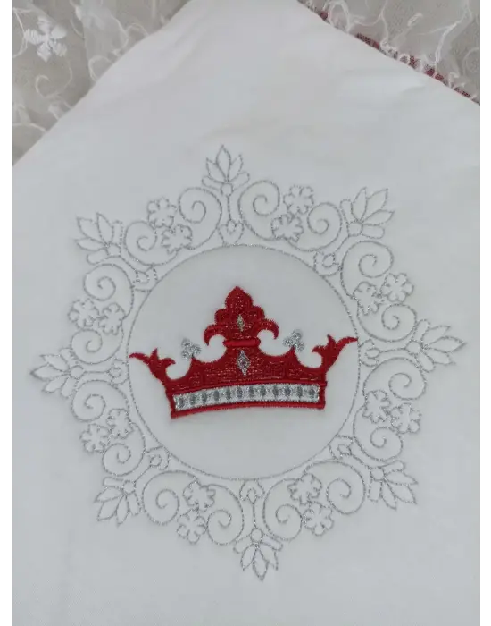 İnci Fiyonklu Dantel Bebek Battaniye