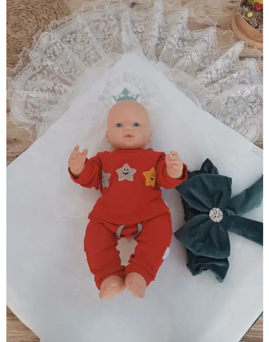 Şık İnci Fiyonklu Duvaklı Bebek Battaniye