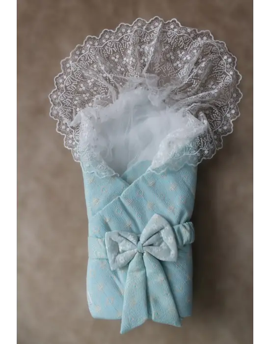 Eşsiz Kareli Bebek Battaniyesi Mint Yeşili