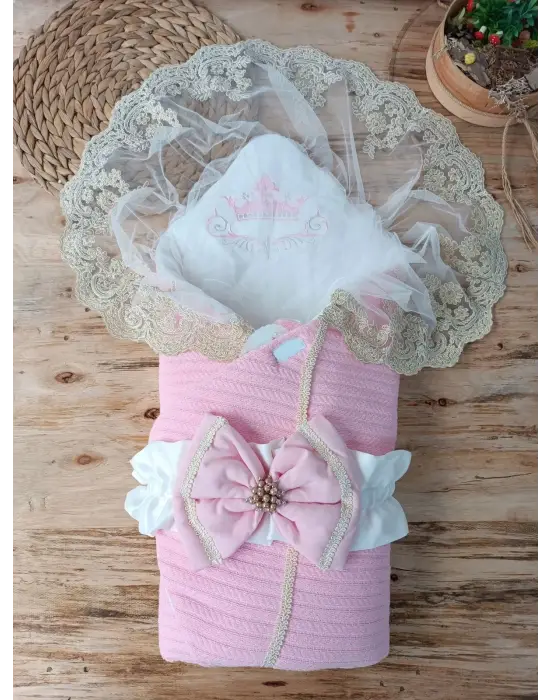 Zarif Bebek Battaniyesi Kundak Pembe