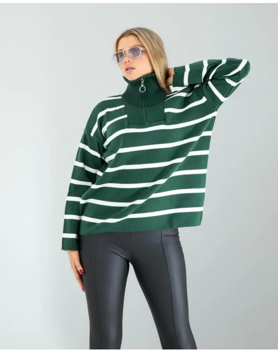 Çizgili Triko Kazak