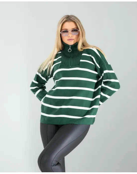 Çizgili Triko Kazak