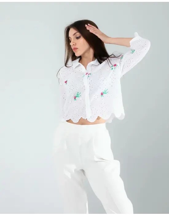 Modern Nakışlı Gömlek