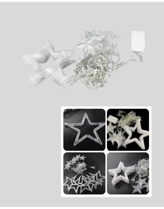 Yıldız Desenli Perde Tipi Peri Led 3x3 Metre Aydınlatma