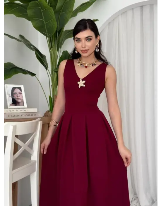 Omarı Gece İçin Yıldız Detaylı Elbise