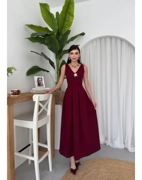 Omarı Gece İçin Yıldız Detaylı Elbise