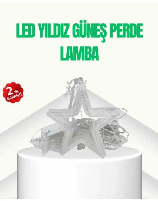 Yıldız Figürlü Perde Peri Led 3x3 Metre Dekoratif Işık