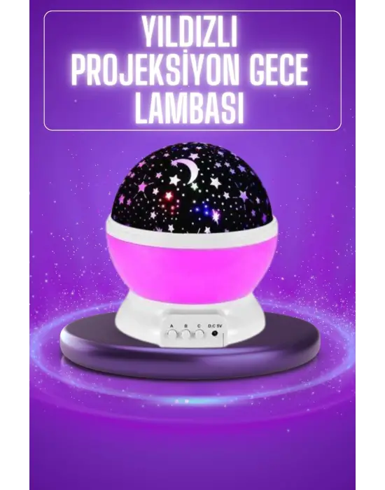 Yıldız Görünümlü Gece Lambası Renkli Masa Lambası Gökyüzü Projeksiyon