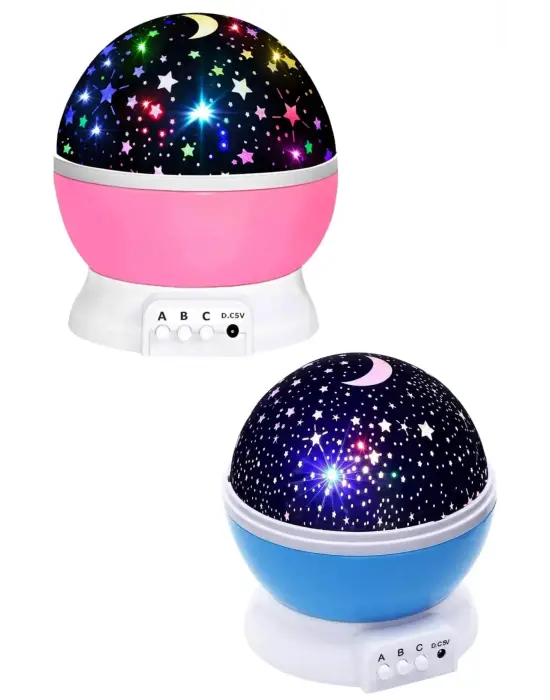 Yıldız Görünümlü Gece Lambası Renkli Masa Lambası Gökyüzü Projeksiyon