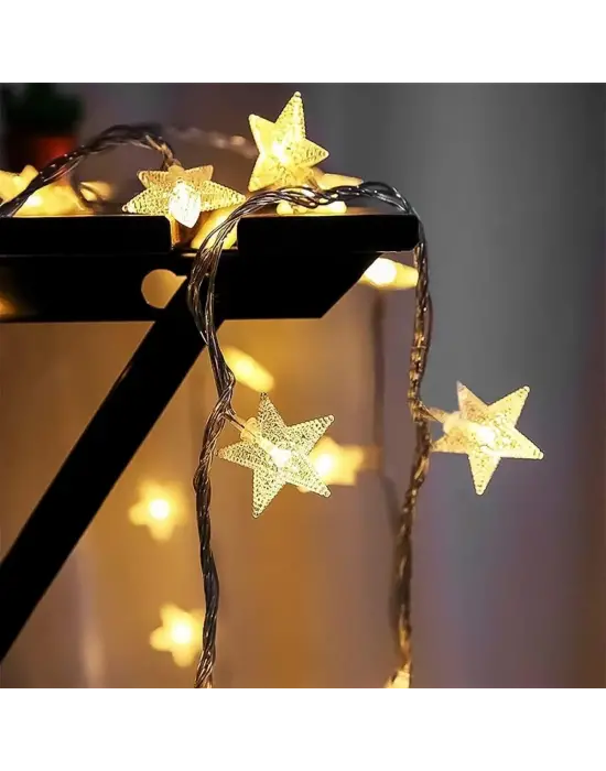 Yıldız Şekilli 3.5 Metre USB LED Işık – 20 Adet LED’li Dekoratif Ortam Aydınlatması