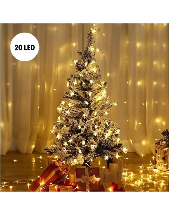Yıldız Şekilli 3.5 Metre USB LED Işık – 20 Adet LED’li Dekoratif Ortam Aydınlatması