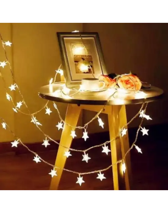Yıldız Şekilli 3.5 Metre USB LED Işık – 20 Adet LED’li Dekoratif Ortam Aydınlatması