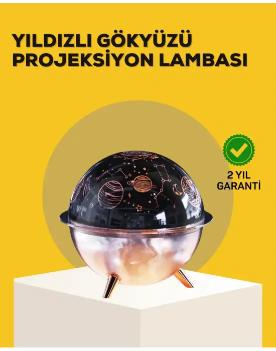 Yıldızlı Gökyüzü Efektli Uzay Temalı Nemlendirici Lamba