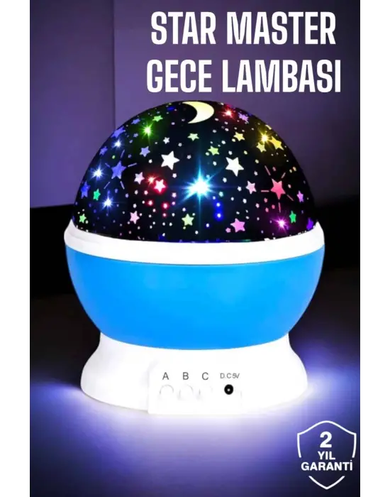 Yıldızlı Gökyüzü Projeksiyon Gece Lambası Hareketli Işık Şovu
