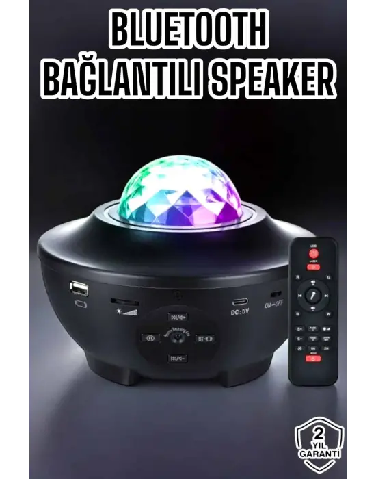 Yıldızlı Gökyüzü Projektörü Uzaktan Kumandalı Çocuklara Özel Şarjlı