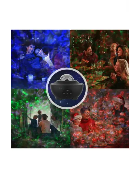 Yıldızlı Gökyüzü Projektörü Uzaktan Kumandalı Çocuklara Özel Şarjlı