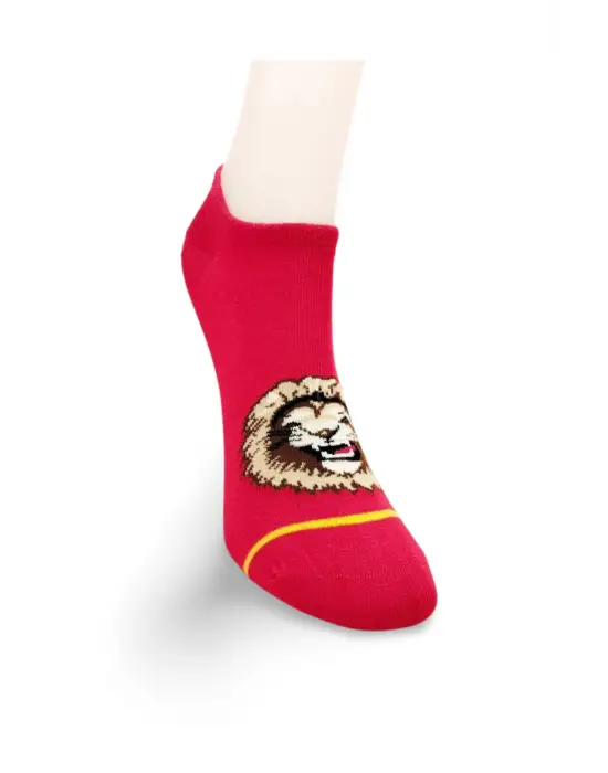 Omarı Renkli Aslan Desenli Unisex Yazlık Bilek Çorap - 1 Çift