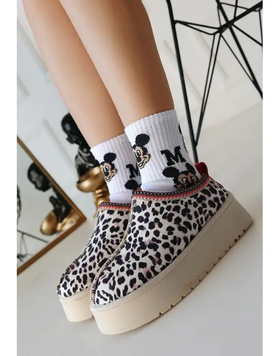 Omarı Zarif Çita Desenli Süet Bot