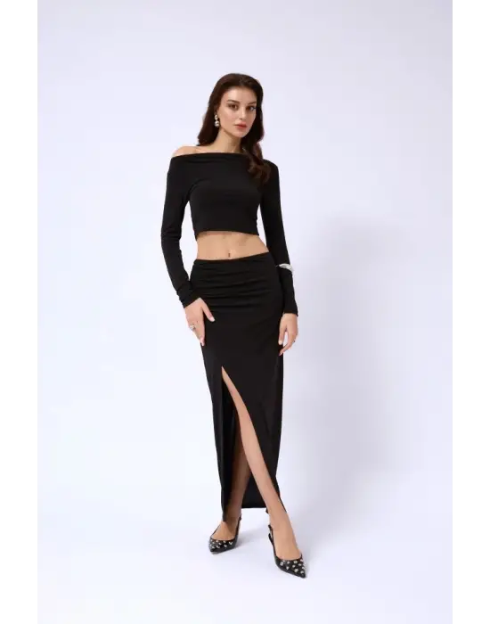 Yırtmaç Detay Maxi Etek