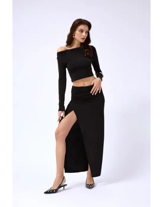 Yırtmaç Detay Maxi Etek