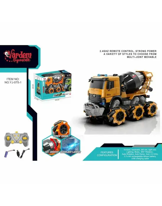 YJ-075-1 Uzaktan Kumandalı Full Fonksiyon 2.4G Işıklı ve Sesli Beton -Vardem