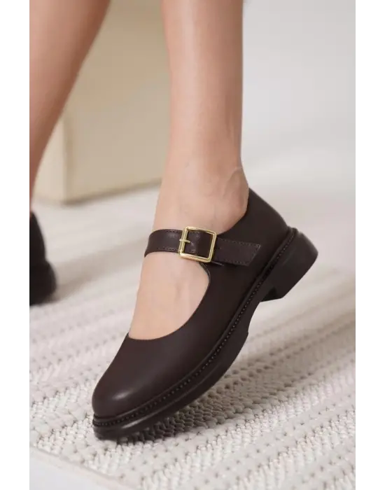 Kahverengi Cilt Oxford Ayakkabı Erkek Ayakkabı