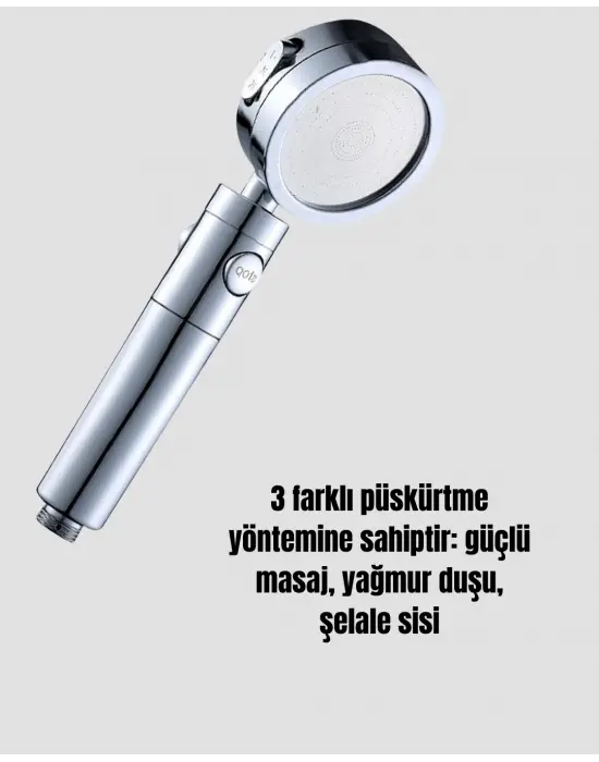 Yüksek Basınçlı 3 Fonksiyonlu Duş Başlığı