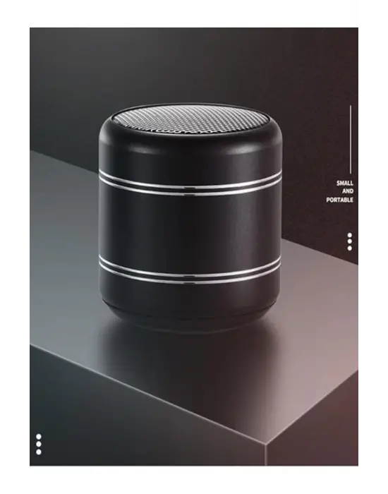 Omarı Taşınabilir Yuvarlak Metal Bluetooth Hoparlör - Yüksek Baslı Tws Kablosuz Ses