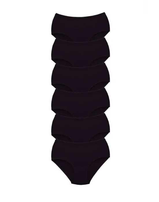 Omarı Tutku 6lı Yüksek Bel Kalın Lastik Siyah Külot