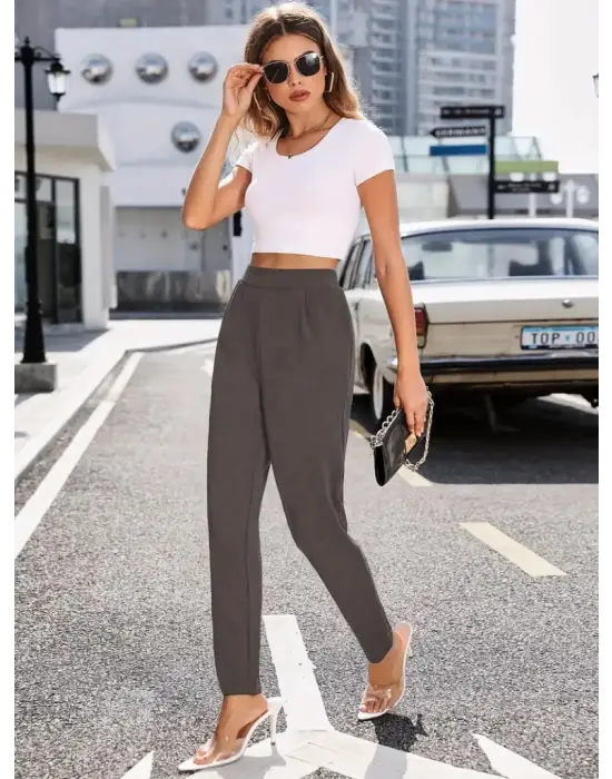 Omarı Rahat Kesim Kadın Yüksek Bel Pantolon