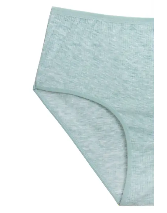 Omarı Yüksek Bel Fitilli Renkli Ribana Külot - Şeftali Yeşil Seçenekleri