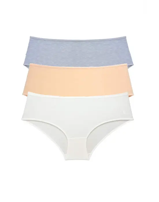 Omarı Yüksek Bel Bato Külot Seti Gri Ten Krem