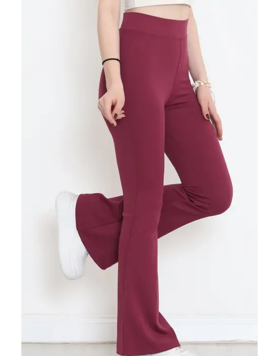 Omarı Rahat ve Şık Yüksek Bel İspanyol Paça Tayt