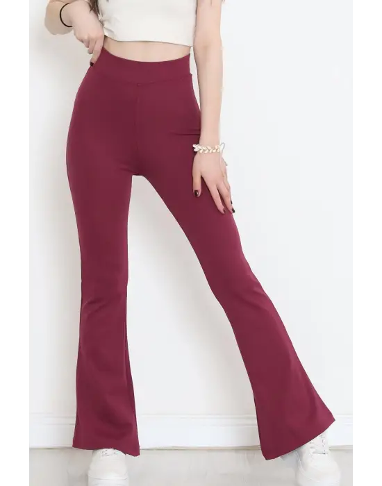 Omarı Rahat ve Şık Yüksek Bel İspanyol Paça Tayt