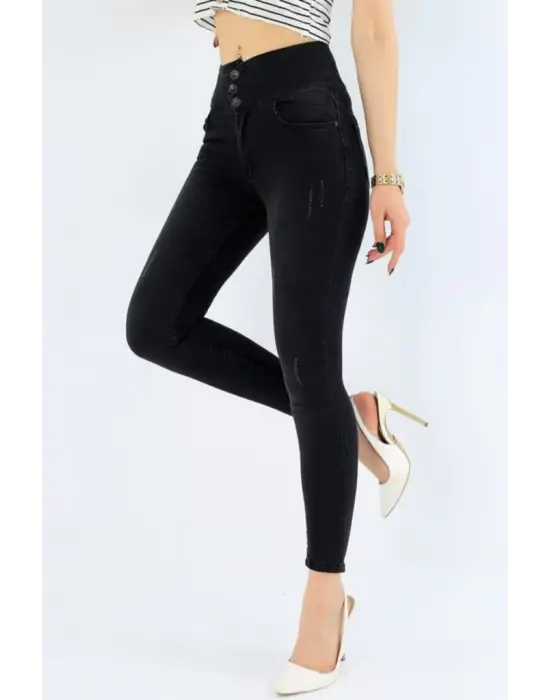 Omarı Yüksek Bel Streç Jean Pantolon 90 cm Boy