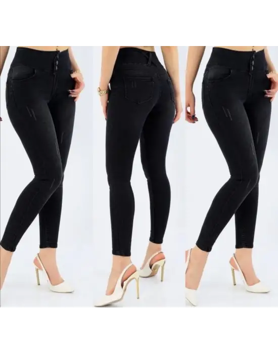 Omarı Yüksek Bel Streç Jean Pantolon 90 cm Boy