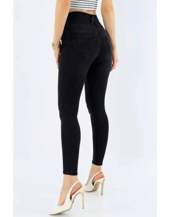 Omarı Yüksek Bel Streç Jean Pantolon 90 cm Boy