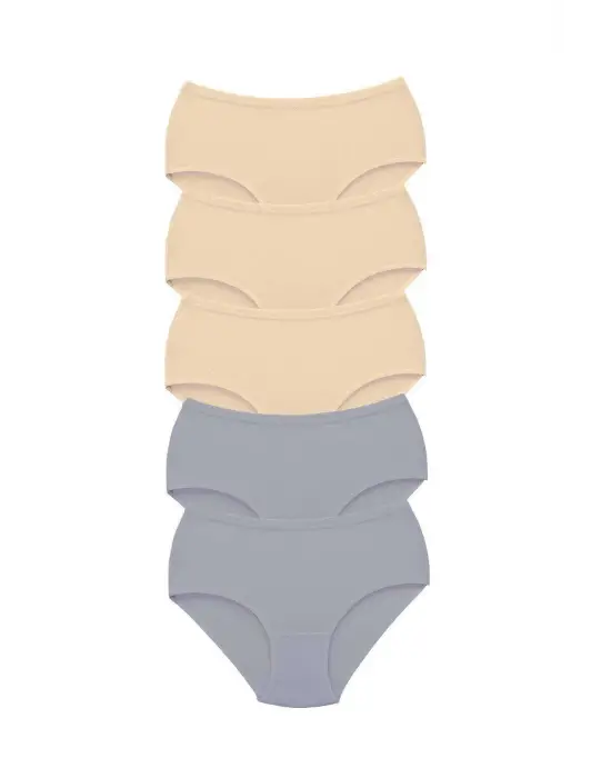 Omarı Yüksek Bel Kalın Lastik Külot Seti