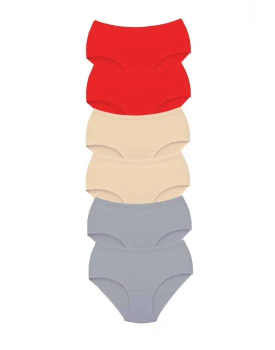 Omarı Yüksek Bel Kalın Lastikli Kadın Bato Külot Seti