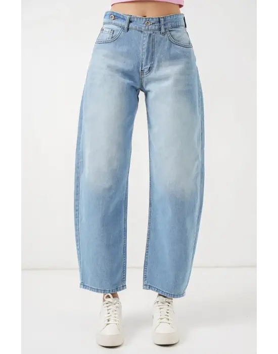 Yüksek Bel Kot Pantolon 30081 - Açık Mavi