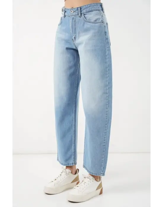 Yüksek Bel Kot Pantolon 30081 - Açık Mavi