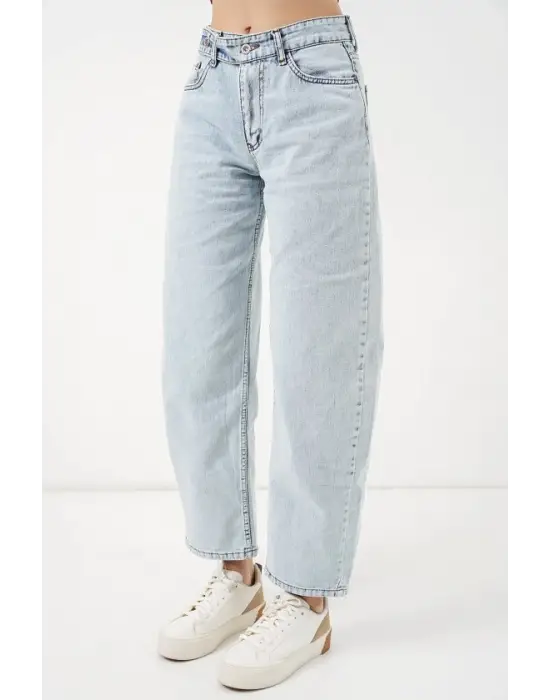 Yüksek Bel Kot Pantolon 30081 - Buz Mavi