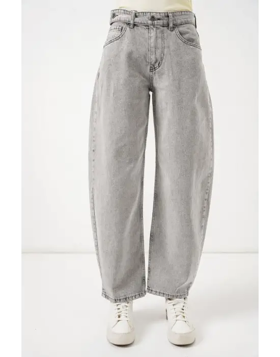 Yüksek Bel Kot Pantolon 30081 - Gri
