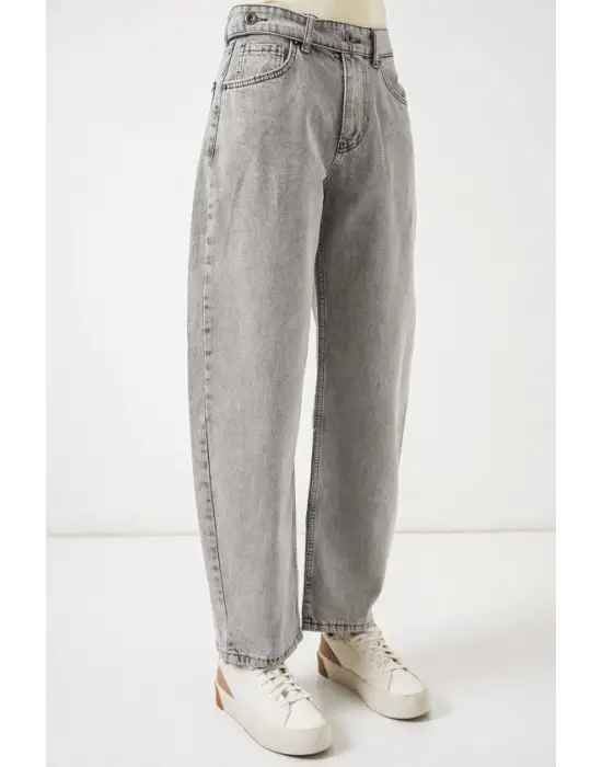 Yüksek Bel Kot Pantolon 30081 - Gri
