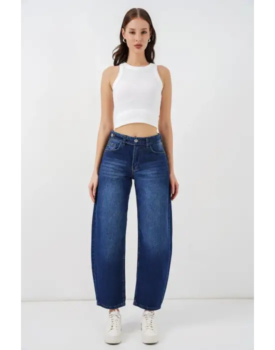 Yüksek Bel Kot Pantolon 30081 - Lacivert